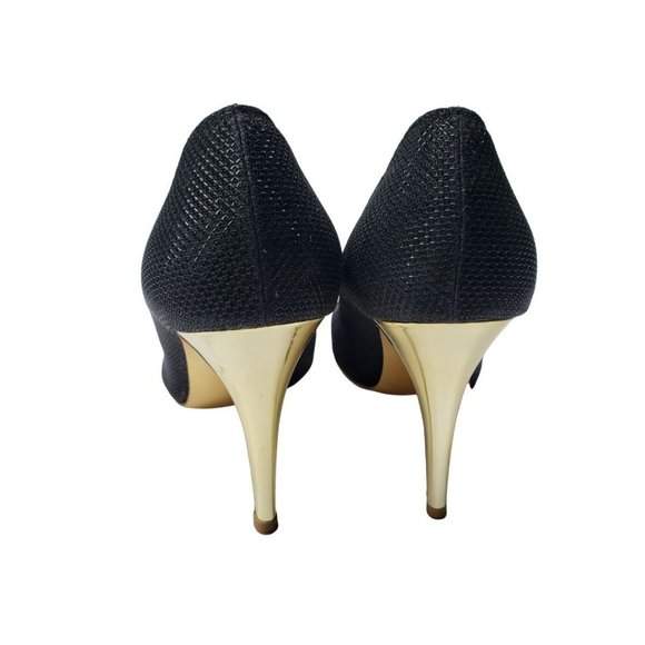 Black Stiletto with Gold Heels - Picture 4 of 6